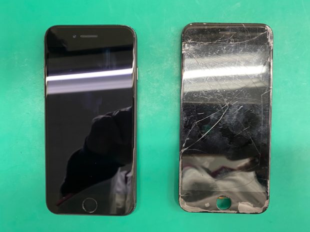 松本市iPhone7画面ガラス割れ修理