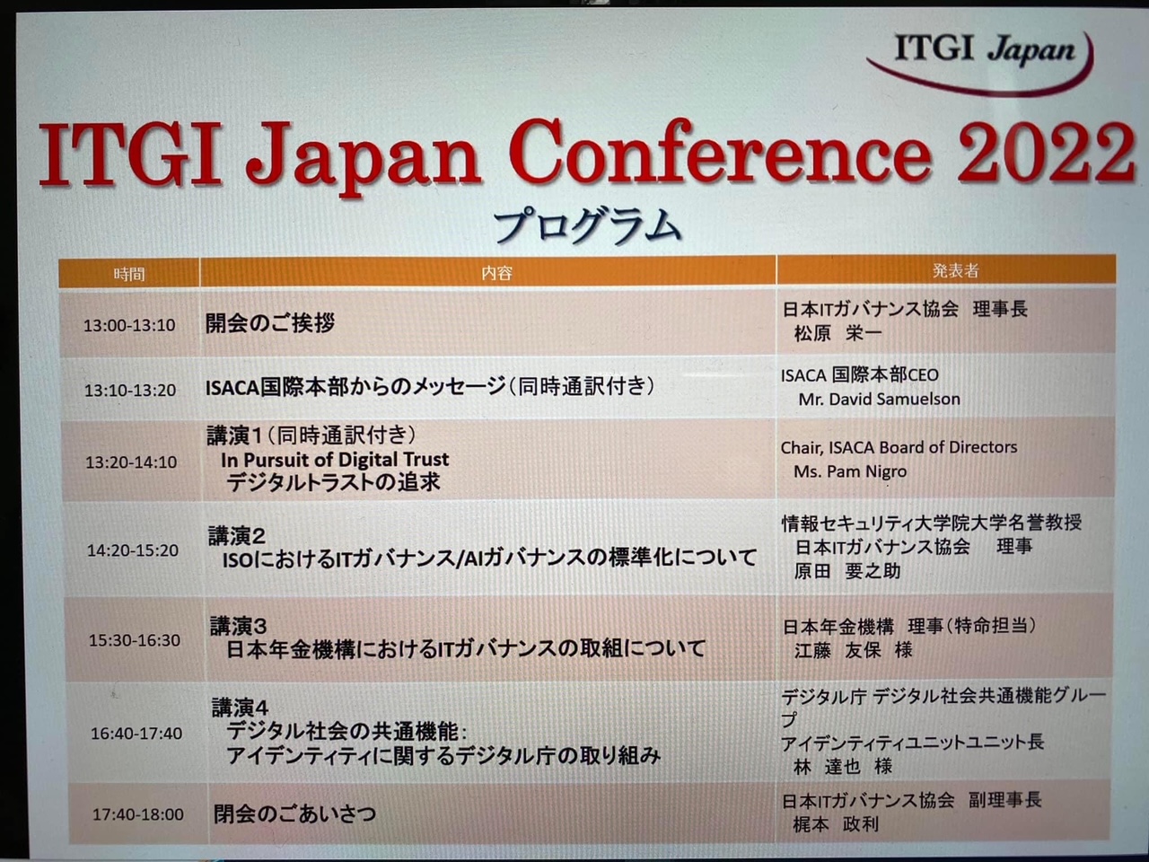 昨年ITGI　Japanカンファレンス2022の視聴をさせていただきました