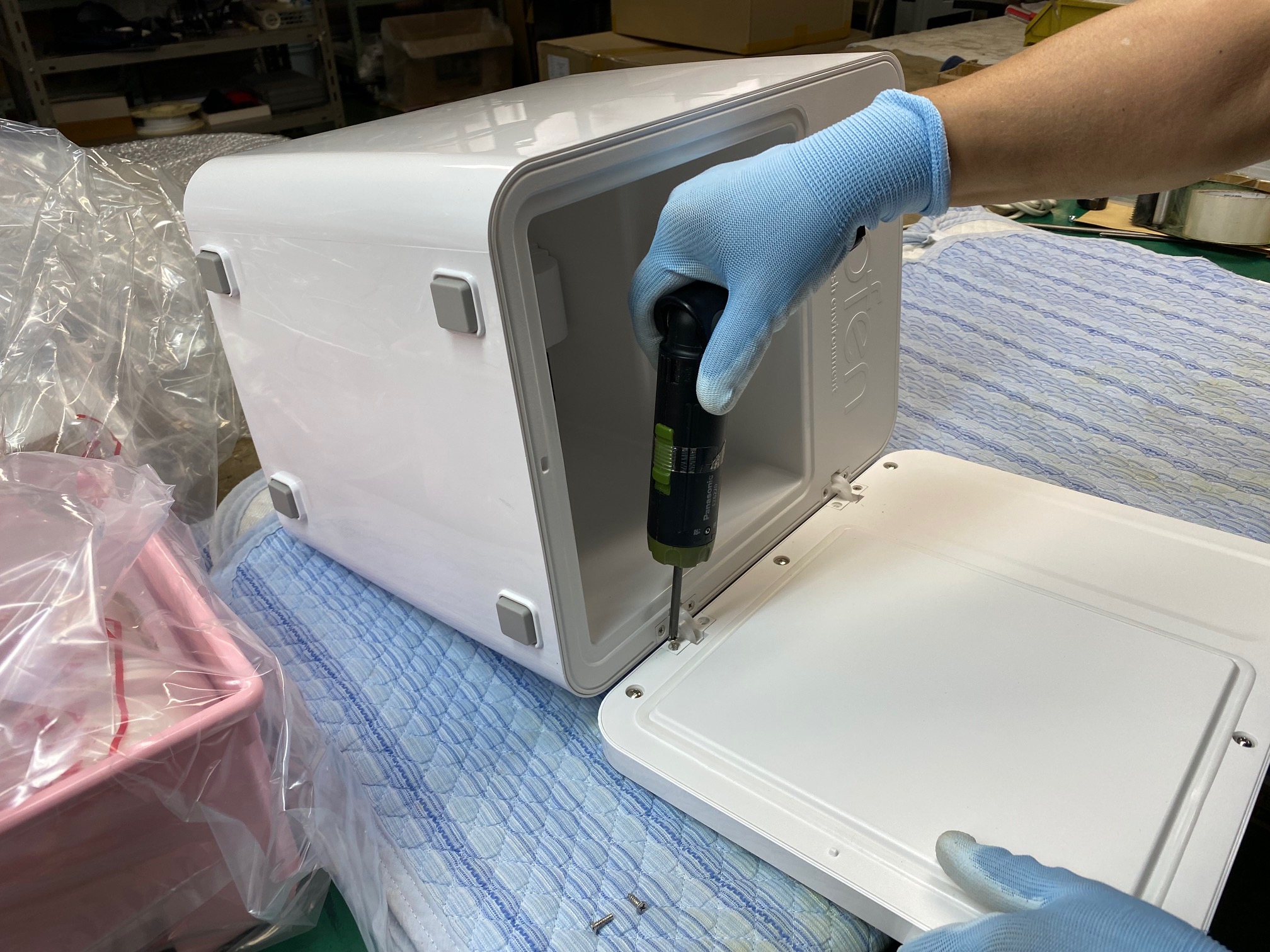 生ごみ乾燥機の仕様変更作業